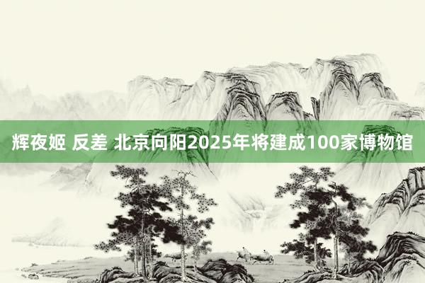 辉夜姬 反差 北京向阳2025年将建成100家博物馆